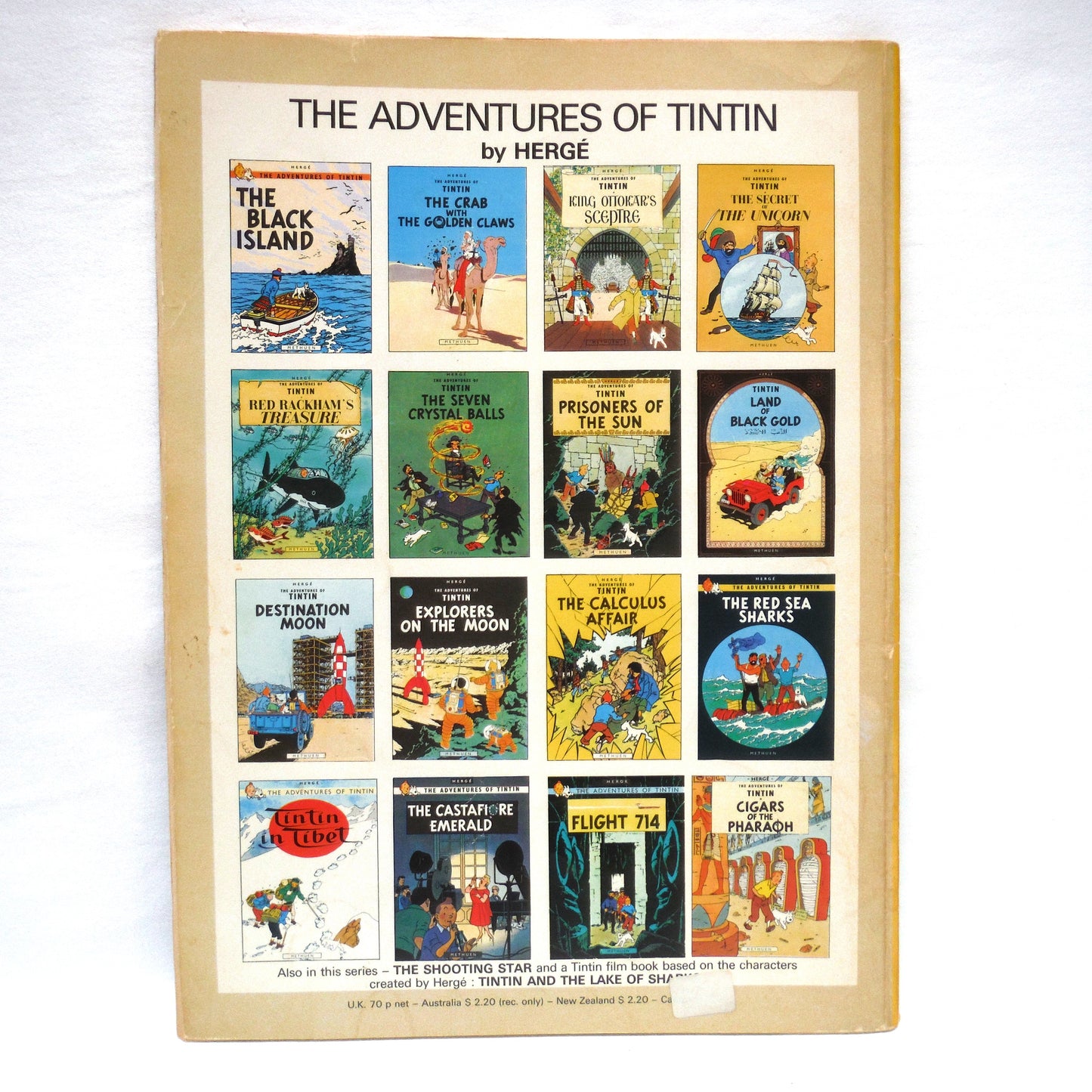 THE ADVENTURES OF TINTIN: A Paul's 3-Pack of Vintage 1975/1977 Tintin Comic Books created by Belgian cartoonist Hergé