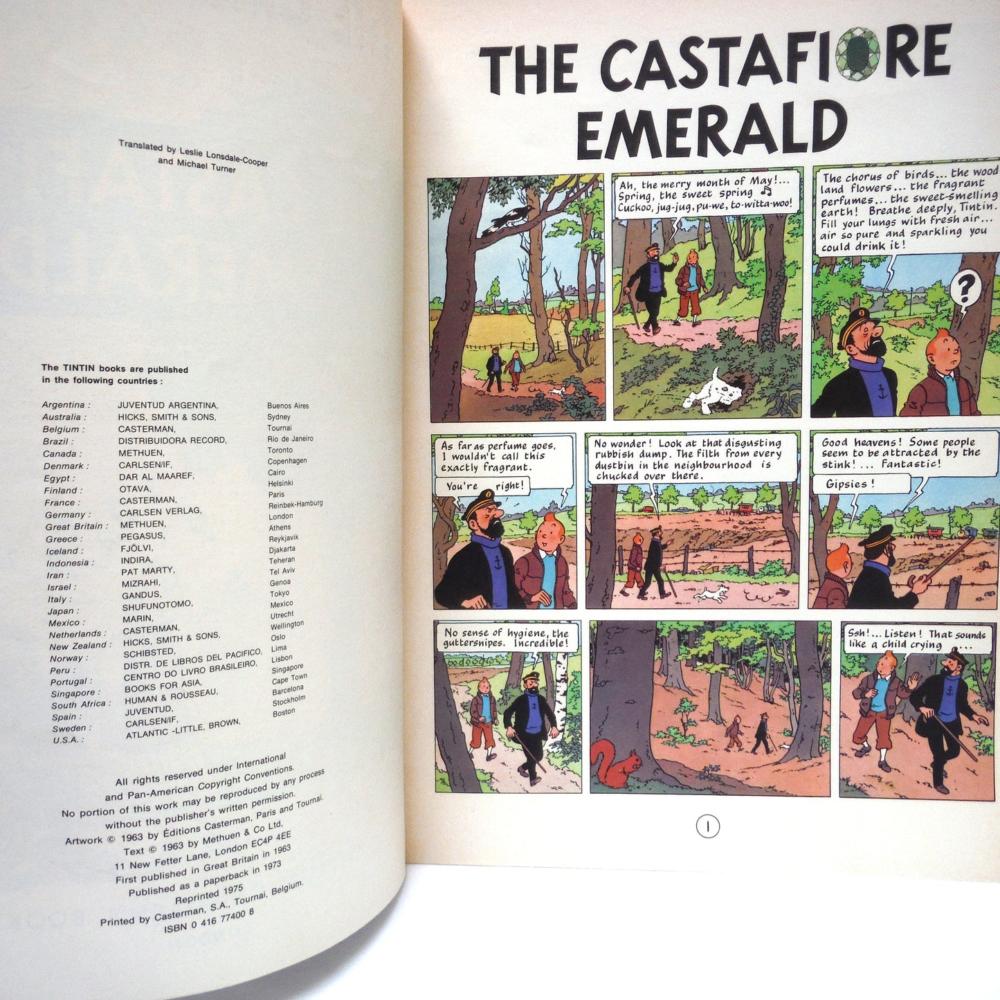 THE ADVENTURES OF TINTIN: A Paul's 3-Pack of Vintage 1975/1977 Tintin Comic Books created by Belgian cartoonist Hergé