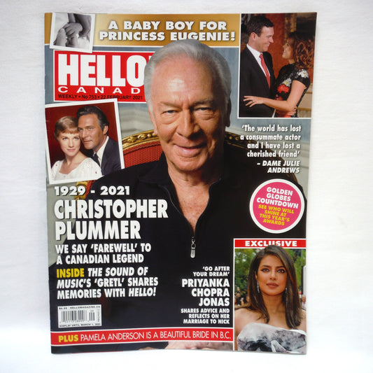 HELLO CANADA MAGAZINE No. 753. CHRISTOPHER PLUMMER ISSUE (1929-2021), We Say Farewell to a Canadian Legend! February 2021