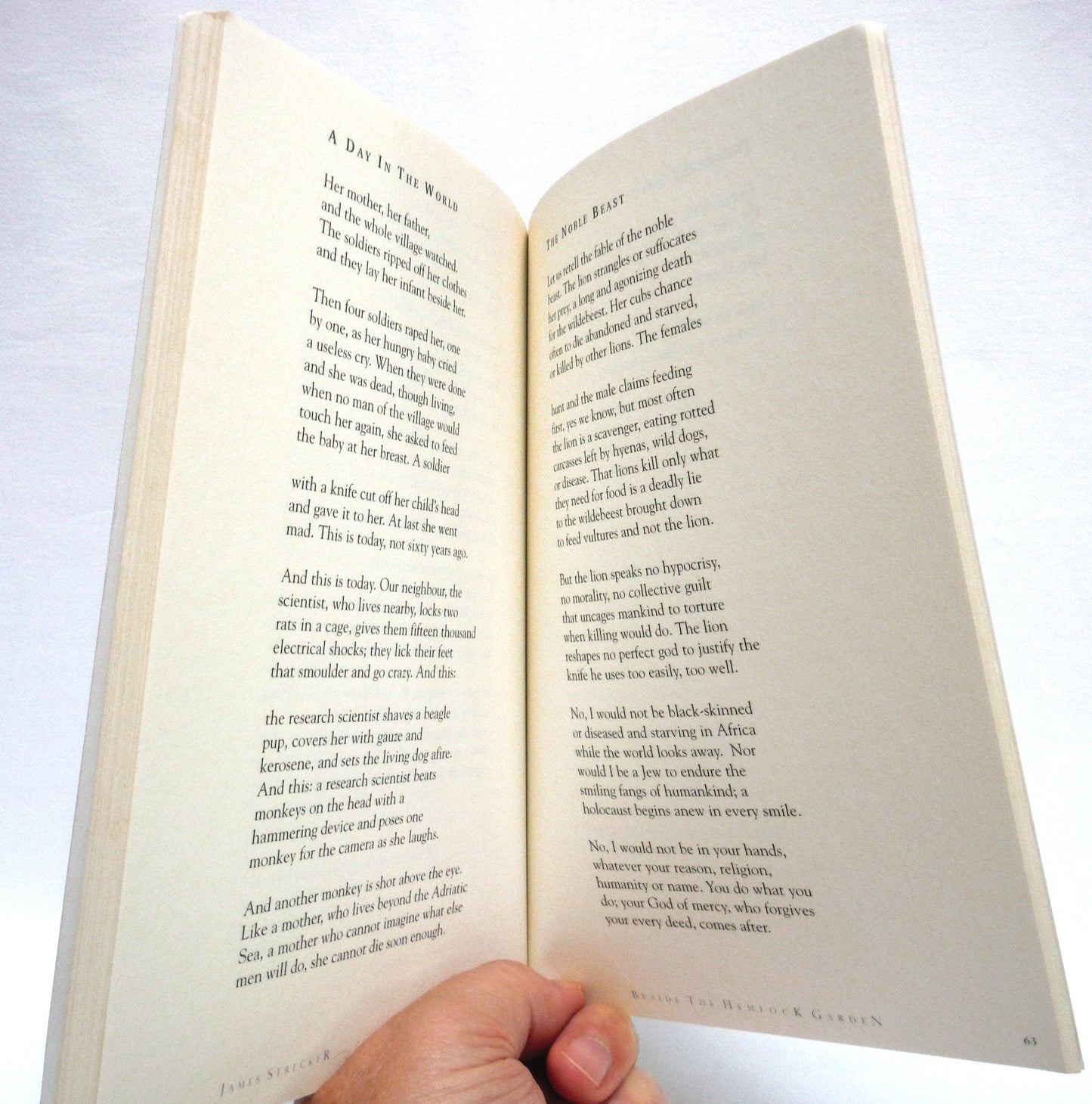 BESIDE THE HEMLOCK GARDEN, On Live and Rights, Poetry by James Strecker (1st Ed. SIGNED)