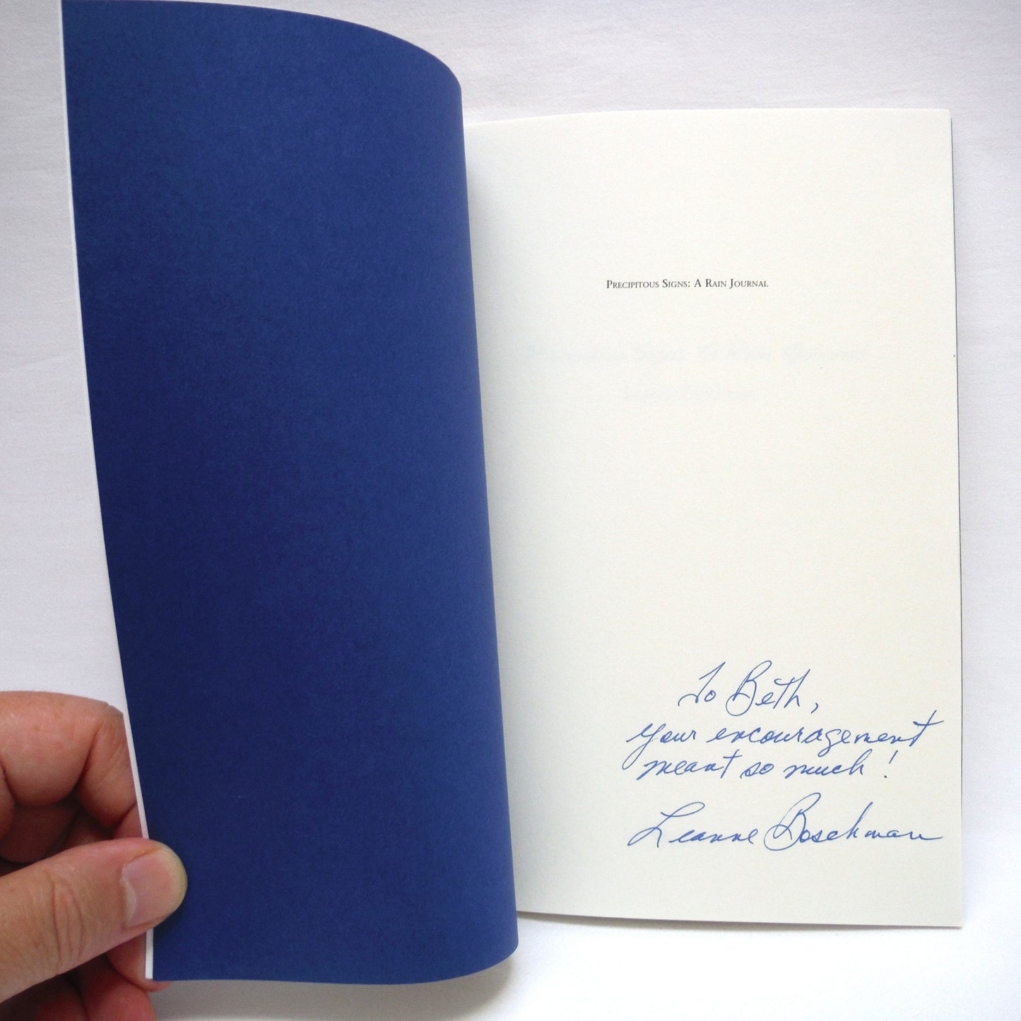 PRECIPITOUS SIGNS: A RAIN JOURNAL by Leanne Boschman (1st Ed. SIGNED)