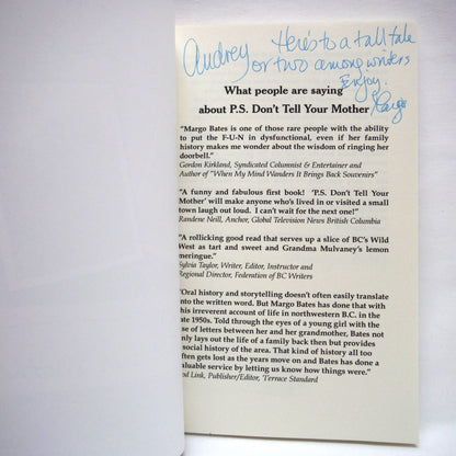 P.S. DON'T TELL YOUR MOTHER, Stories by Margo Bates (1st Ed. SIGNED)