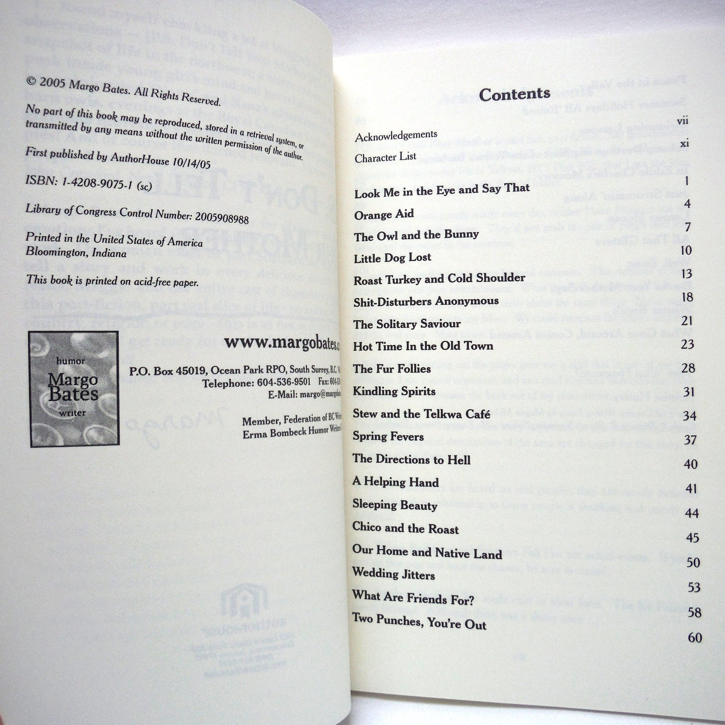 P.S. DON'T TELL YOUR MOTHER, Stories by Margo Bates (1st Ed. SIGNED)