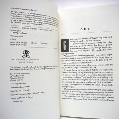 GETTING OVER EDGAR, A Novel by Joan Barfoot (1st Ed. SIGNED)