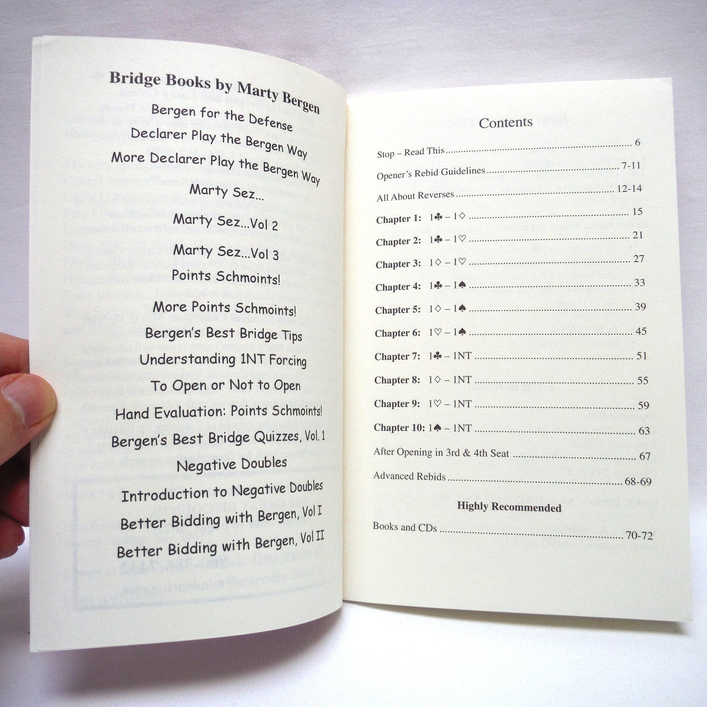 BETTER REBIDDING WITH BERGEN, A Points Schmoints Series, by Marty Bergen (1st Ed. SIGNED)