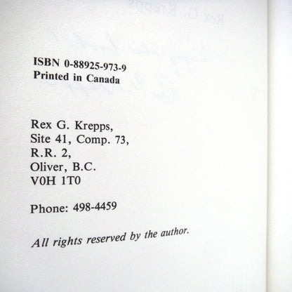 AS SPARKS FLY UPWARD, A 1900's Canadian Prairie Novel by Rex G. Krepps (1st Ed. SIGNED)