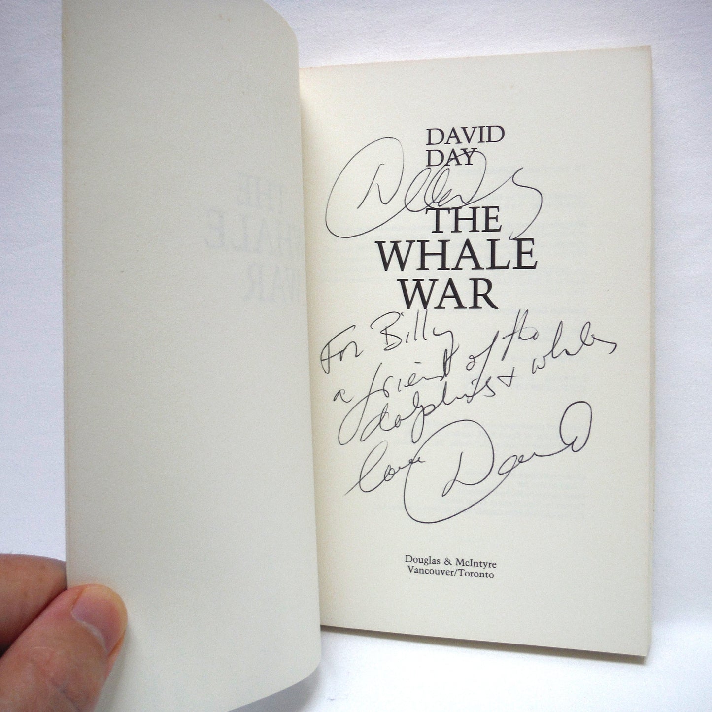 THE WHALE WAR, A tough and timely look at the confrontation between the Save the Whale forces and the whale hunters, by David Day (1st Ed. SIGNED)