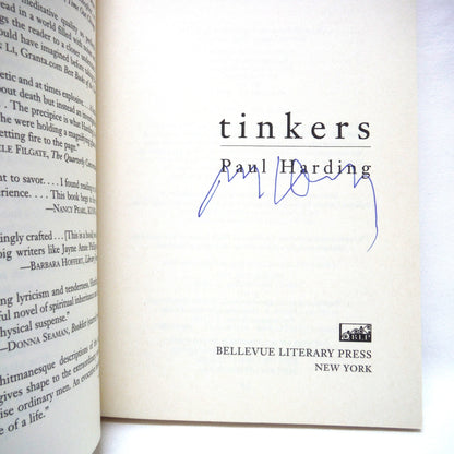 TINKERS, A Novel by Paul Harding (1st Ed. SIGNED)