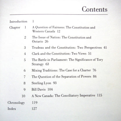 NO SMALL MEASURE, The Progressive Conservatives and the Constitution, by Nathan Nurgitz and Hugh Segal (1st Ed. SIGNED)