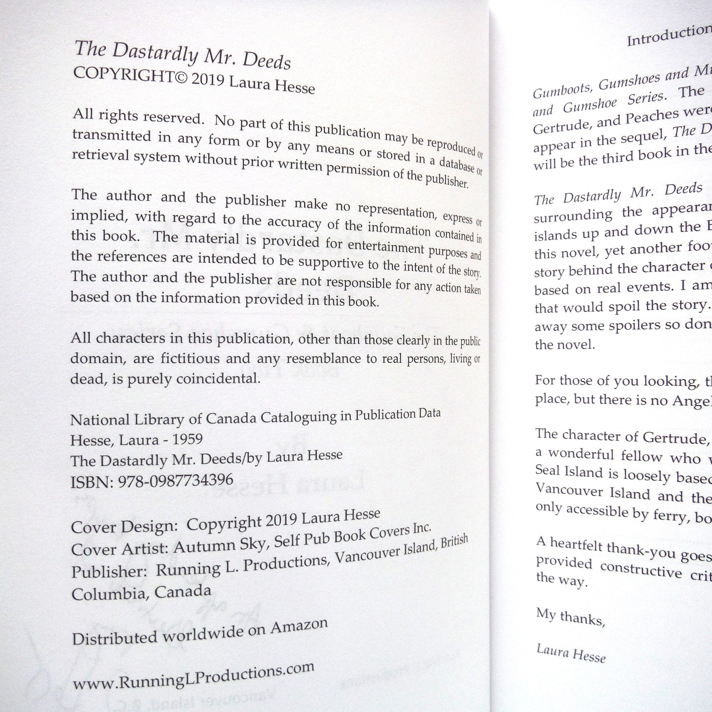 THE DASTARDLY MR. DEEDS, Book Two in the Gumboot & Gumshoe Series, by Laura Hesse (1st Ed. SIGNED)