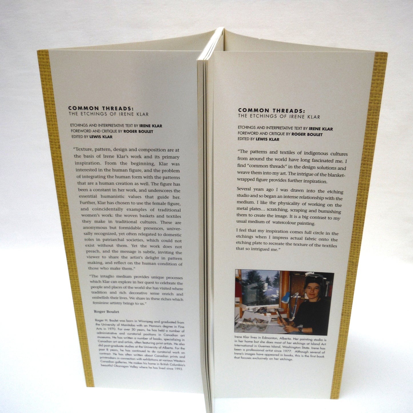 COMMON THREADS: THE ETCHINGS OF IRENE KLAR, by Irene Klar, Edited by Lewis Klar  (1st Ed. SIGNED)