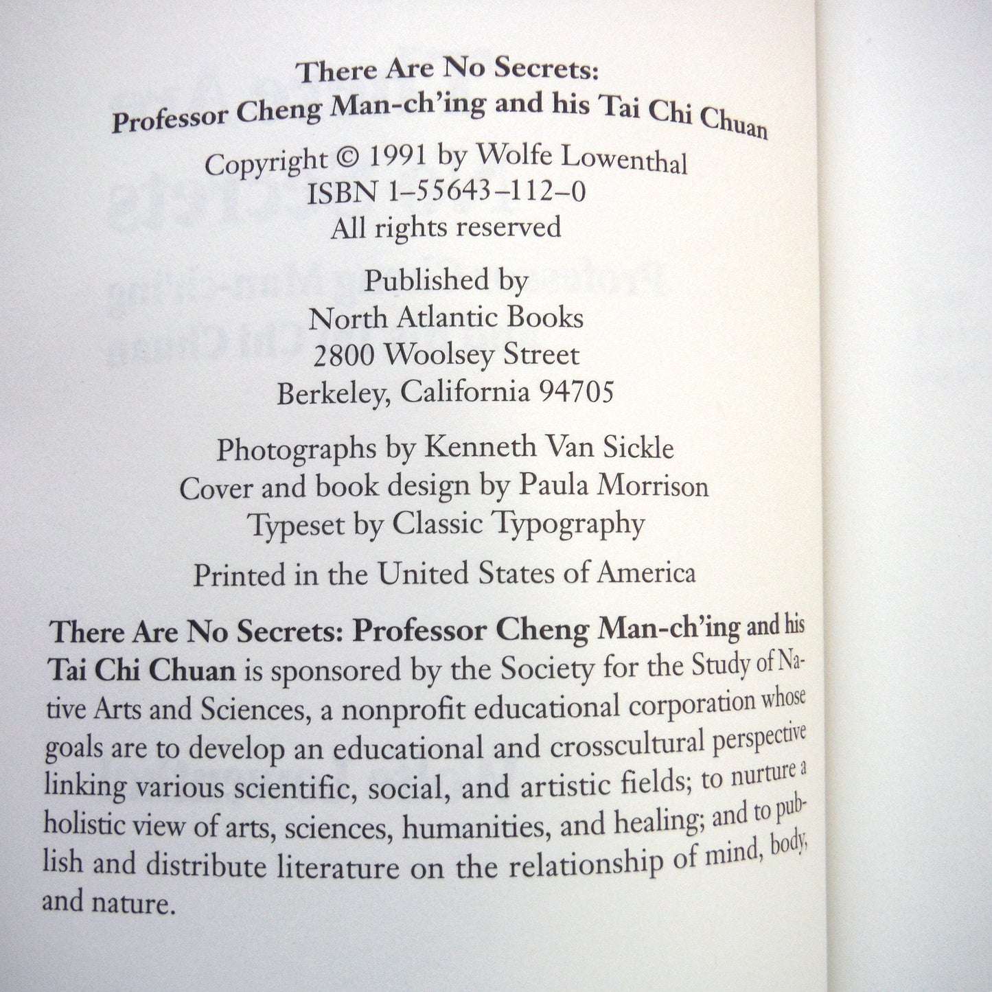 WOLFE LOWENTHAL, 2-Pack of Books by Professor Cheng Man-ch'ing and his Tai Chi Chuam: THERE ARE NO SECRETS, and GATEWAY TO THE MIRACULOUS (1991/1994 1st Ed.)