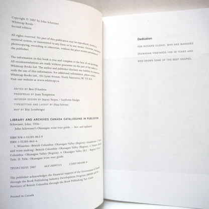 OKANAGAN WINE TOUR GUIDE, by John Schreiner (2007 2nd Ed.)