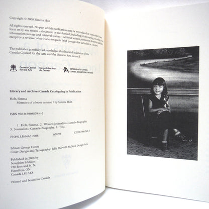 MEMOIRS OF A LOOSE CANNON, by Simma Holt (2008 1st Ed.)