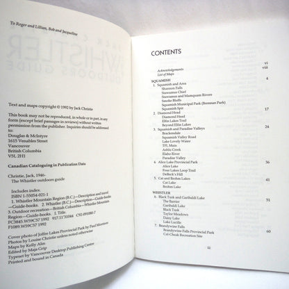 THE WHISTLER OUTDOORS GUIDE, All Seasons All Activities For The Entire Region, by Jack Christie (1992 1st Ed.)