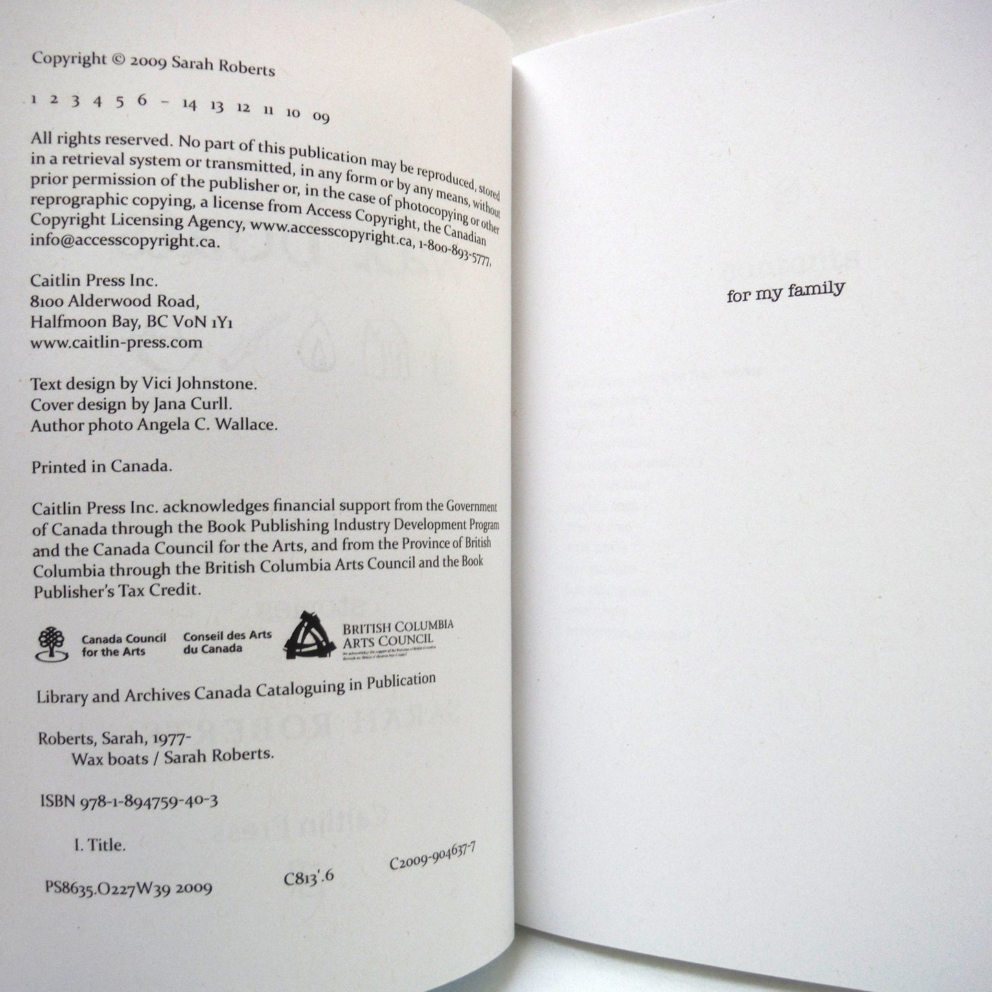 WAX BOATS, Short Stories by Sarah Roberts (2009 1st Ed.)
