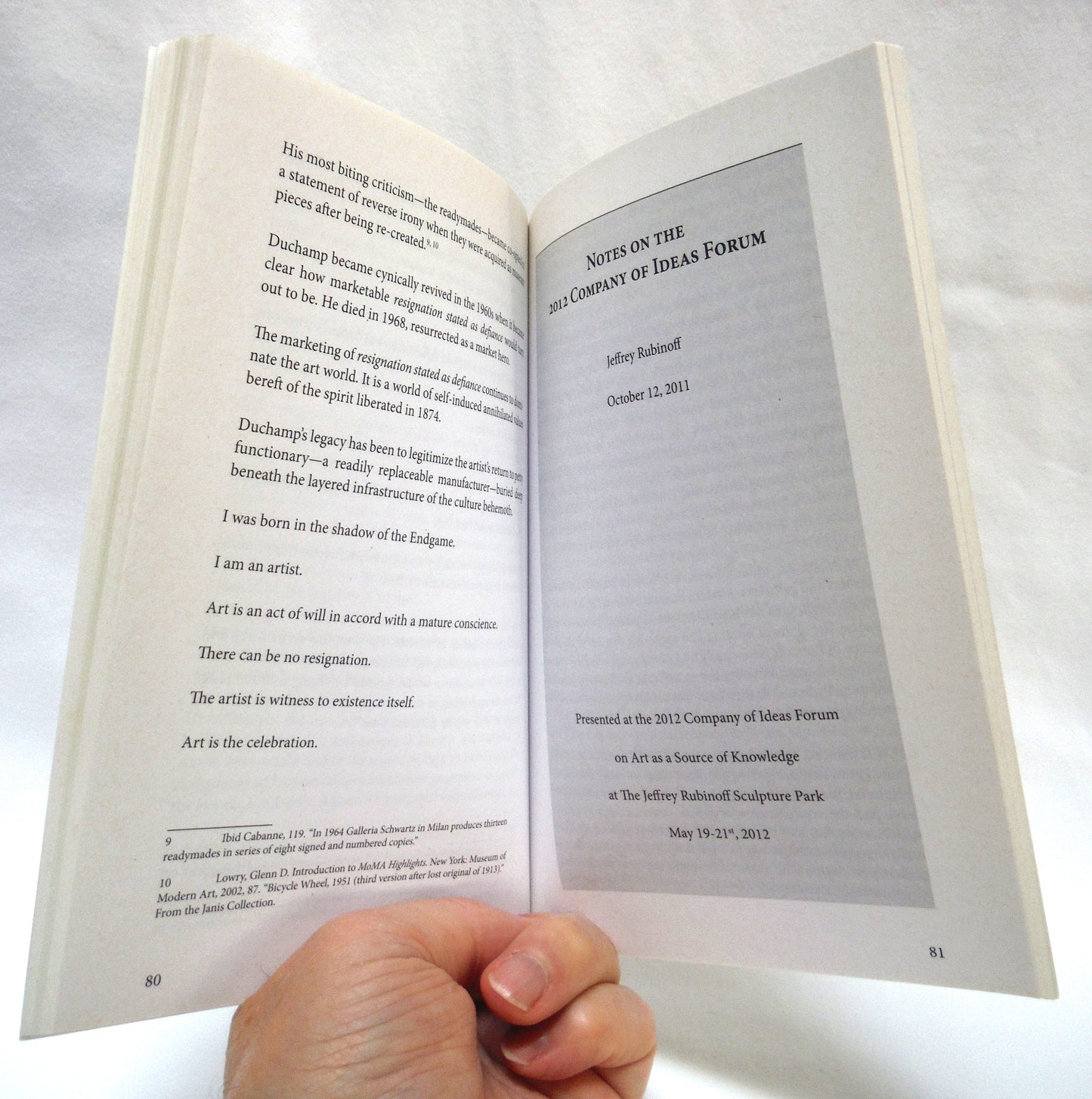 RUBINOFF ON ART, The Collected Writings of Sculptor Jeffrey Rubinoff, Edited by Karuna M. Koernig (2000 1st Ed.)