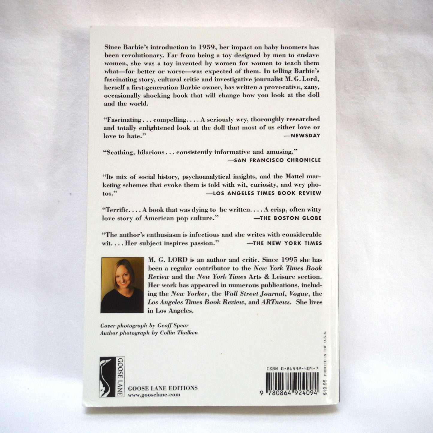 FOREVER BARBIE, The Unauthorized Biography of a Real Doll, by M.G. Lord, 2004