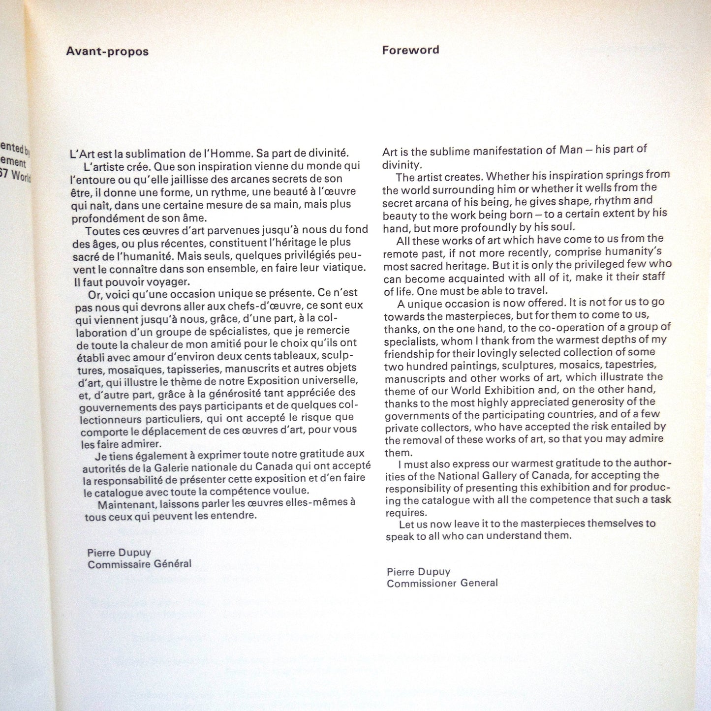 Terre des Hommes Exposition Internationale des Beaux-Arts, Man and His World International Fine Arts Exhibition, EXPO 67 MONTREAL CANADA (1967 1st Ed.)