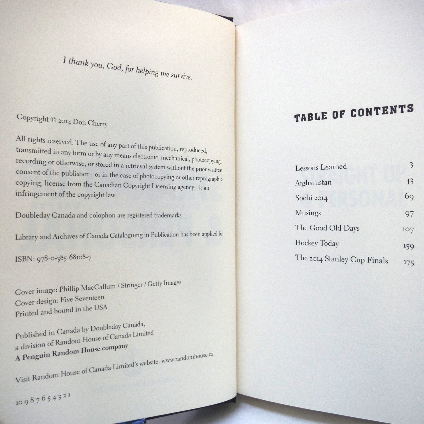 STRAIGHT UP AND PERSONAL, The World According to Grapes, by Don Cherry (2014 1st Ed.)