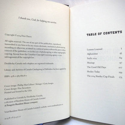 STRAIGHT UP AND PERSONAL, The World According to Grapes, by Don Cherry (2014 1st Ed.)