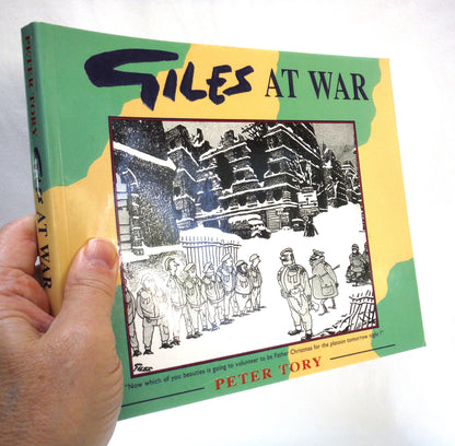 GILES AT WAR, Military Cartoons by Peter Tory (1994 1st Ed.)