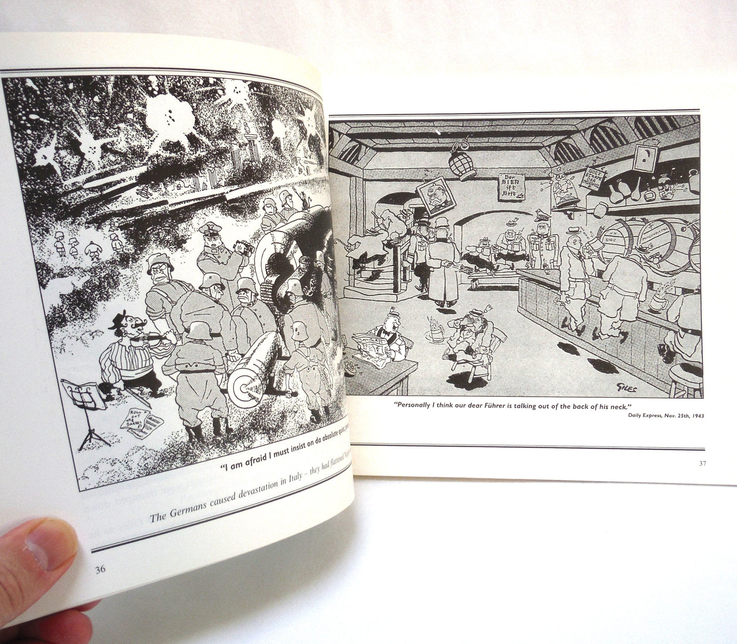 GILES AT WAR, Military Cartoons by Peter Tory (1994 1st Ed.)