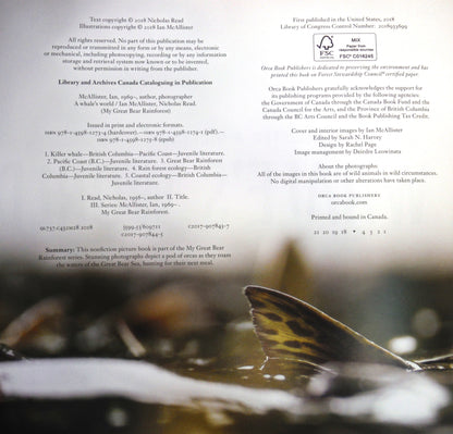 A WHALE'S WORLD, by Ian McAllister & Nicholas Read (2018 1st Ed.)