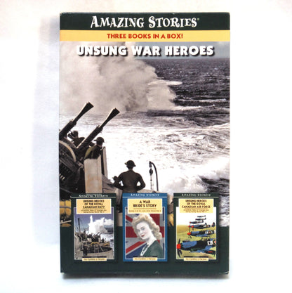 UNSUNG WAR HEROES, Amazing 3-Pack Story Books by Cynthia J. Faryon (Three Canadian Military Books in a Slipcase Box Brand New-Old Stock Special)
