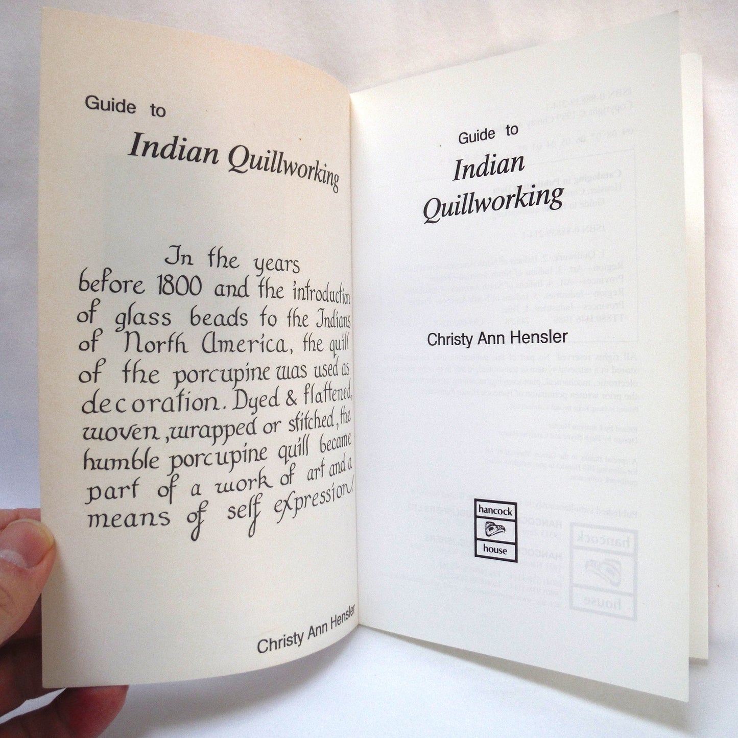 GUIDE TO INDIAN QUILLWORKING, by Christy Ann Hensler (1989 1st Ed.)