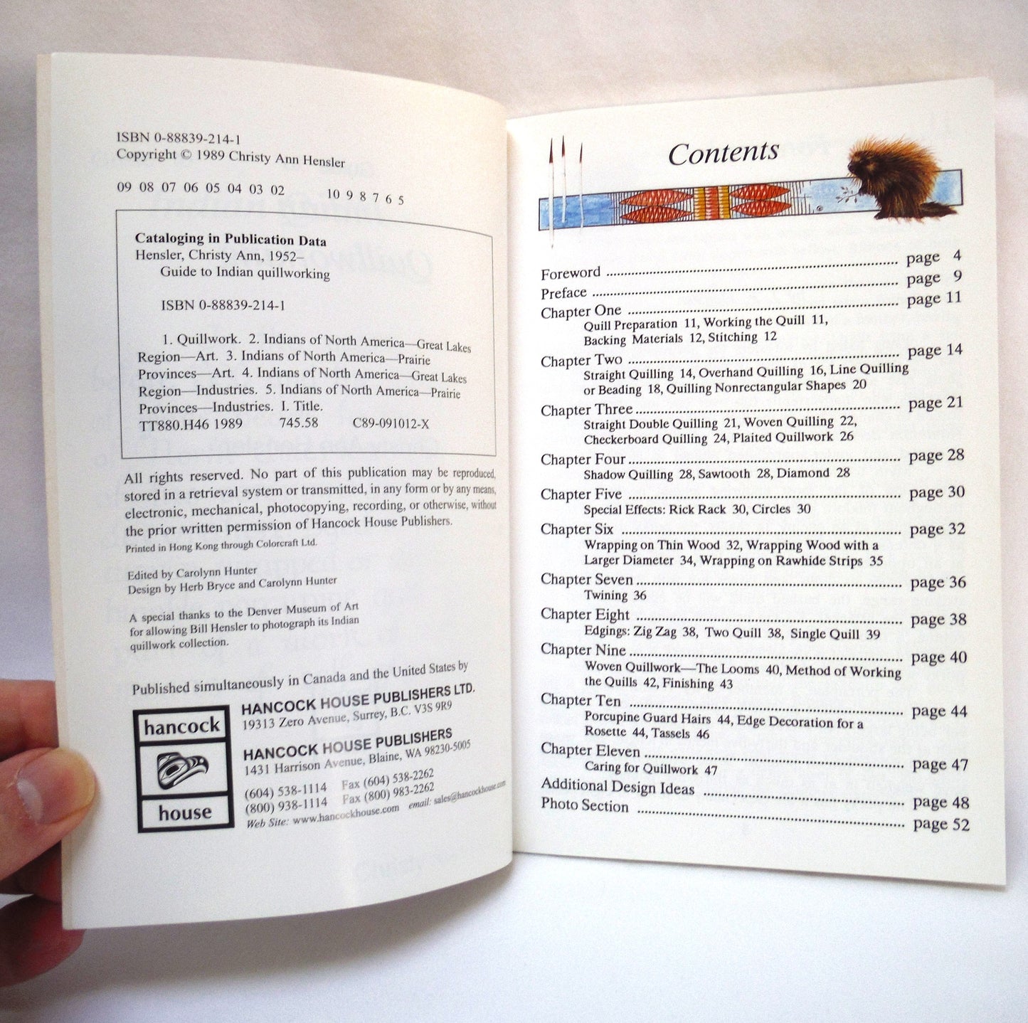 GUIDE TO INDIAN QUILLWORKING, by Christy Ann Hensler (1989 1st Ed.)