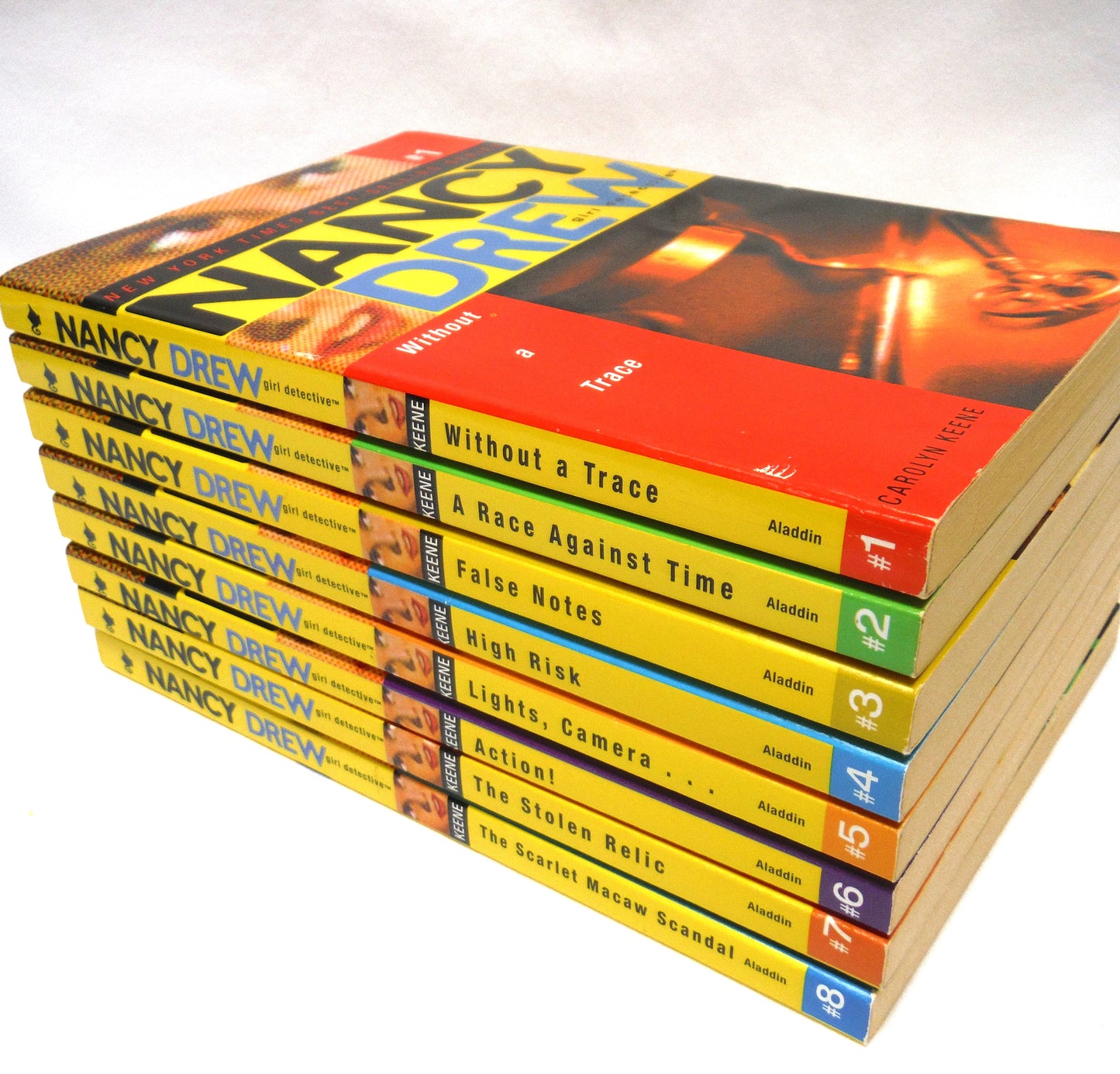 NANCY DREW GIRL DETECTIVE, Complete Set of All 8 Books Volume #1 to #8, by Carolyn Keene (2004 1st Ed.)