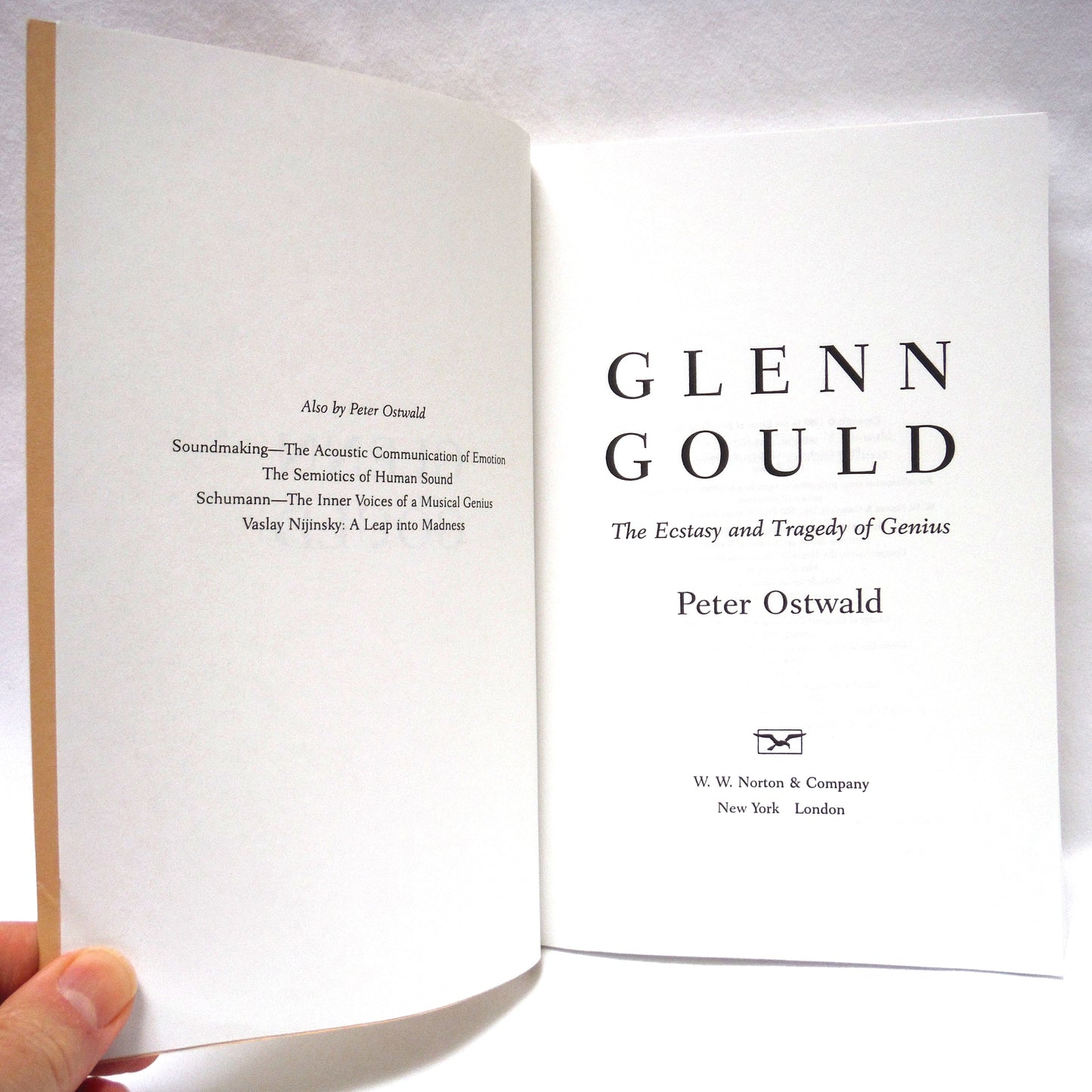 GLENN GOULD, The Ecstasy and Tragedy of Genius by Peter Ostwald, The Rare Uncorrected Proof by W.W. Norton & Company of New York and London (1997 1st Ed.)
