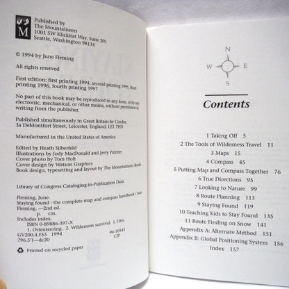 STAYING FOUND, The Complete Map & Compass Handbook by The Mountaineers, and June Fleming, (1997 2nd. Ed.)
