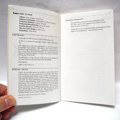 FODOR'S HOW TO PACK, Experts Share Their Secrets by Laurel Cardone (1997 1st Ed.)
