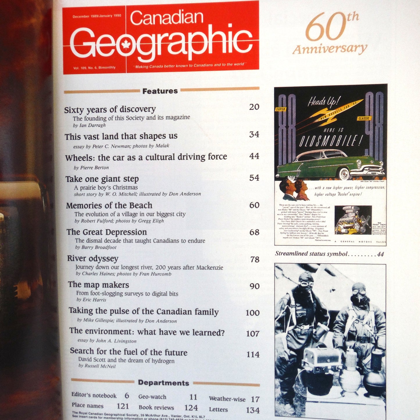 CANADIAN GEOGRAPHIC MAGAZINE Special 60th Anniversary Edition December 1989 - January 1990