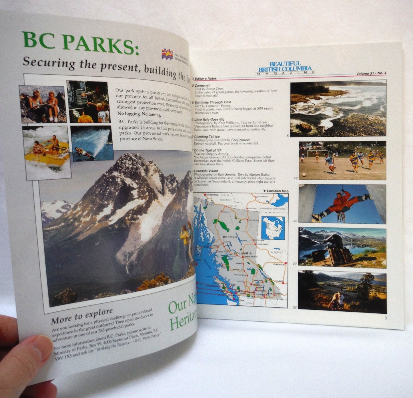 BEAUTIFUL BRITISH COLUMBIA MAGAZINE, The 30th Year Anniversary Edition Featuring CARMANAH, Winter of 1989