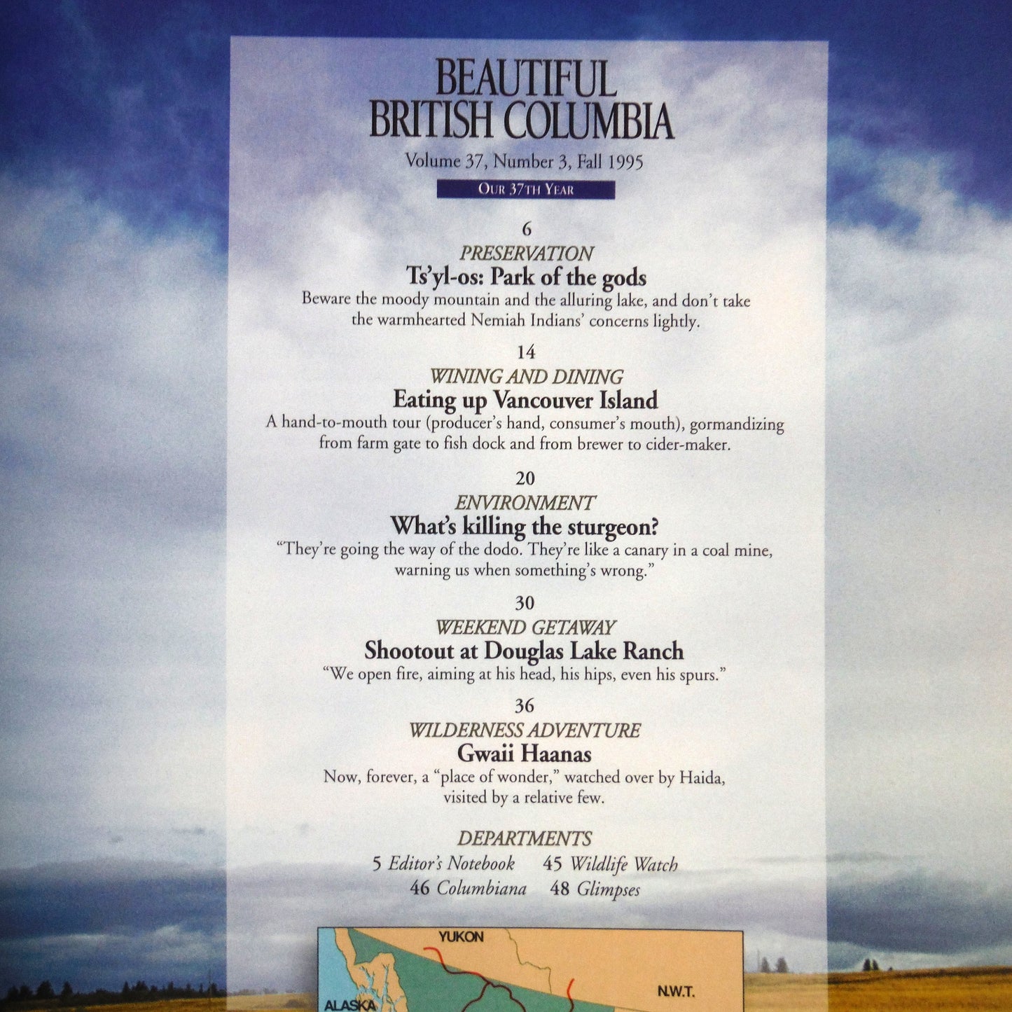 BEAUTIFUL BRITISH COLUMBIA MAGAZINE, What's Killing the Sturgeon?, Volume 37, Number 3, Fall 1995