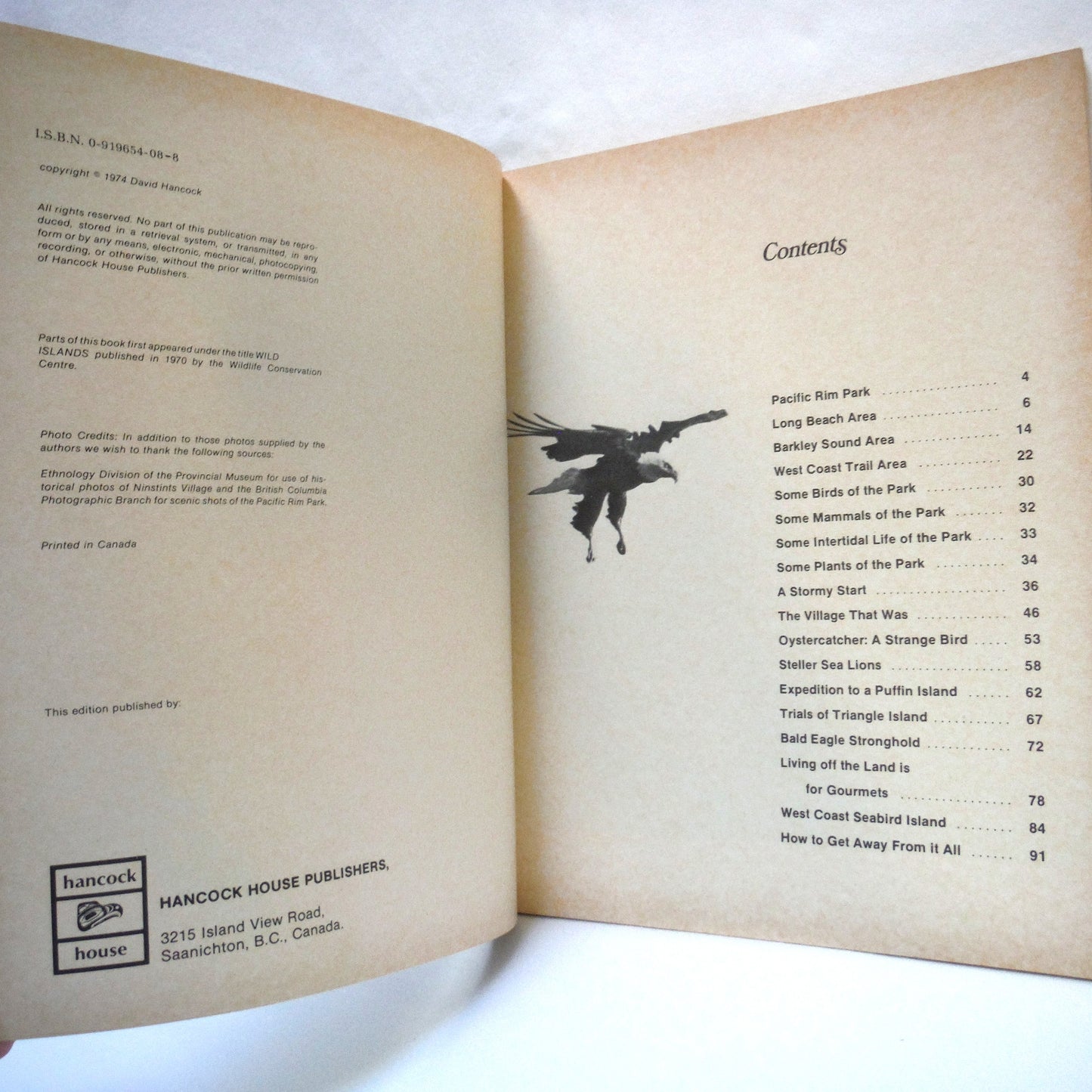 PACIFIC WILDERNESS AND THE PACIFIC RIM PARK, A Vintage Guide by David & Lyn Hancock and David Stirling (1974 1st Ed.)