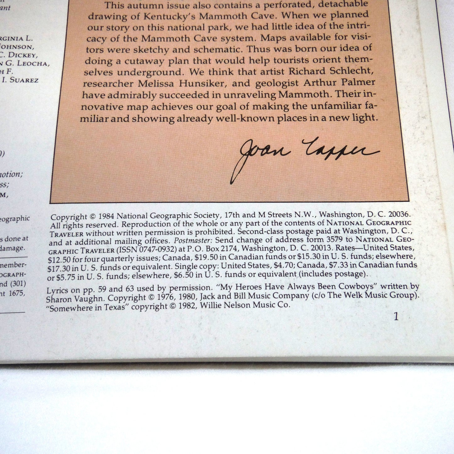 NATIONAL GEOGRAPHIC TRAVELER MAGAZINE, Volume 1, Number 3, Autumn 1984