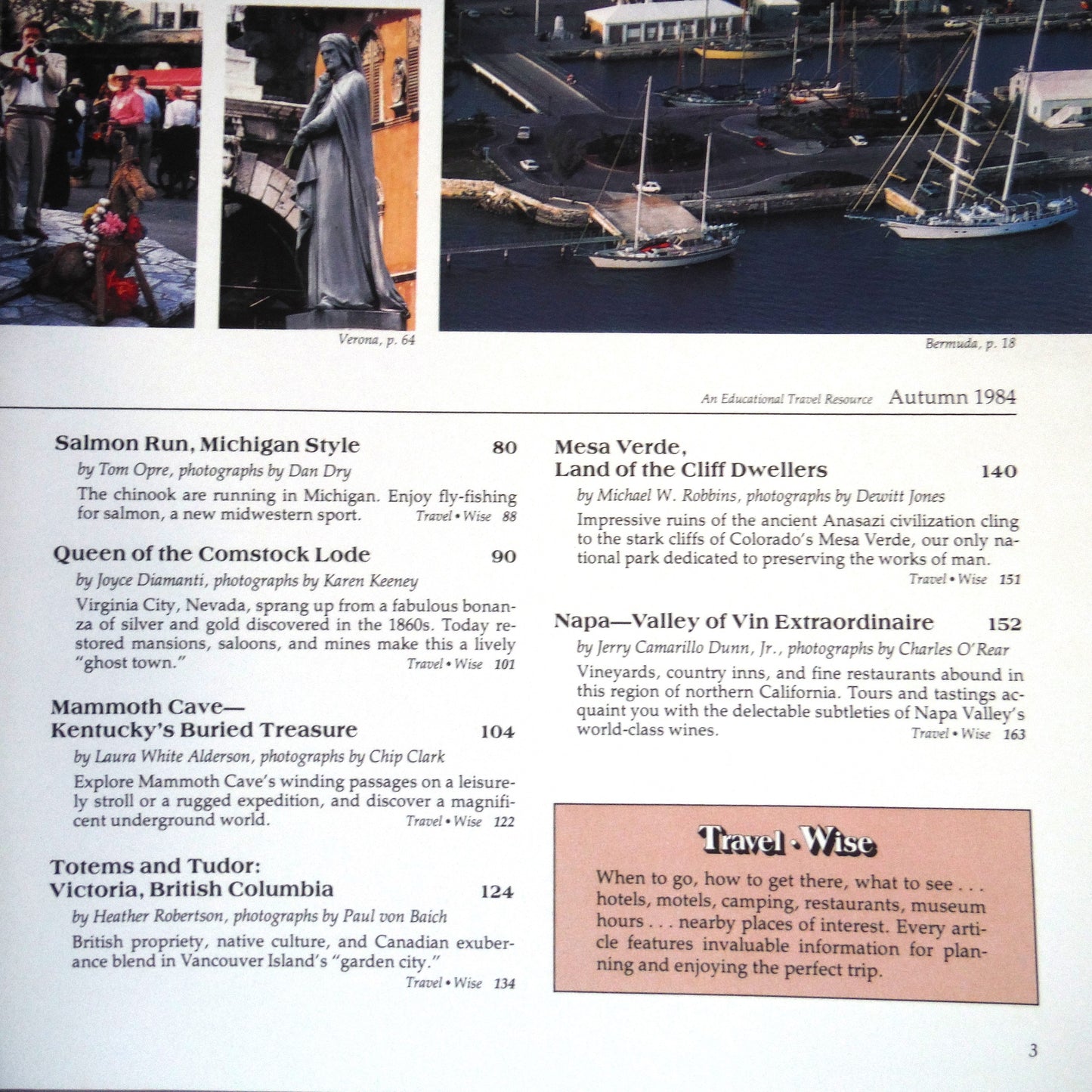 NATIONAL GEOGRAPHIC TRAVELER MAGAZINE, Volume 1, Number 3, Autumn 1984