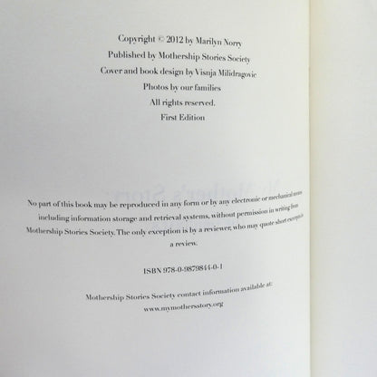 MY MOTHER'S STORY: THE ORIGINALS, Short Stories by Women, as Edited by Marilyn Norry (1st Ed. SIGNED)