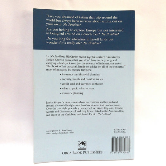 NO PROBLEM! Worldwise Travel Tips for Mature Adventures, by Janice Kenyon  (1st Ed. SIGNED)