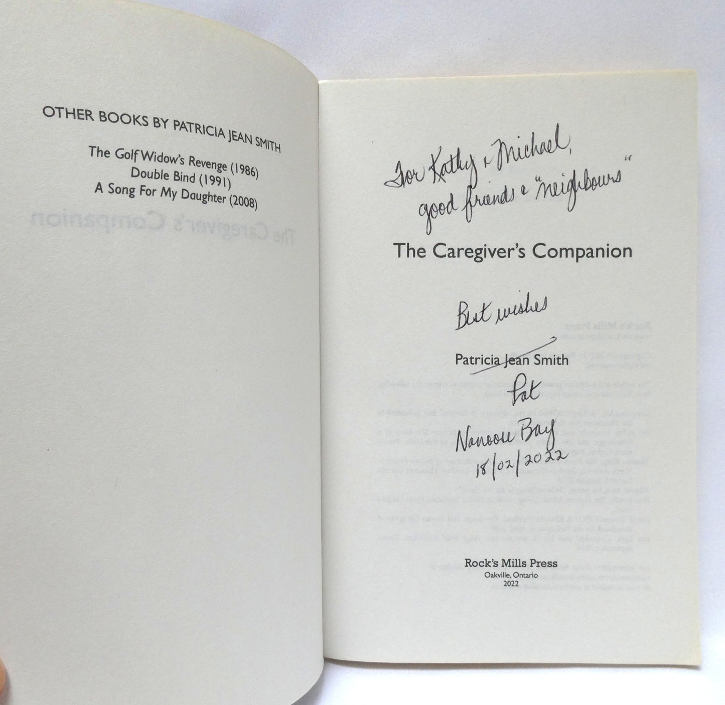 THE CAREGIVER'S COMPANION, by Patricia Jean Smith (1st Ed. SIGNED)