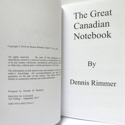 THE GREAT CANADIAN NOTEBOOK, by Dennis Rimmer (1st Ed. SIGNED)