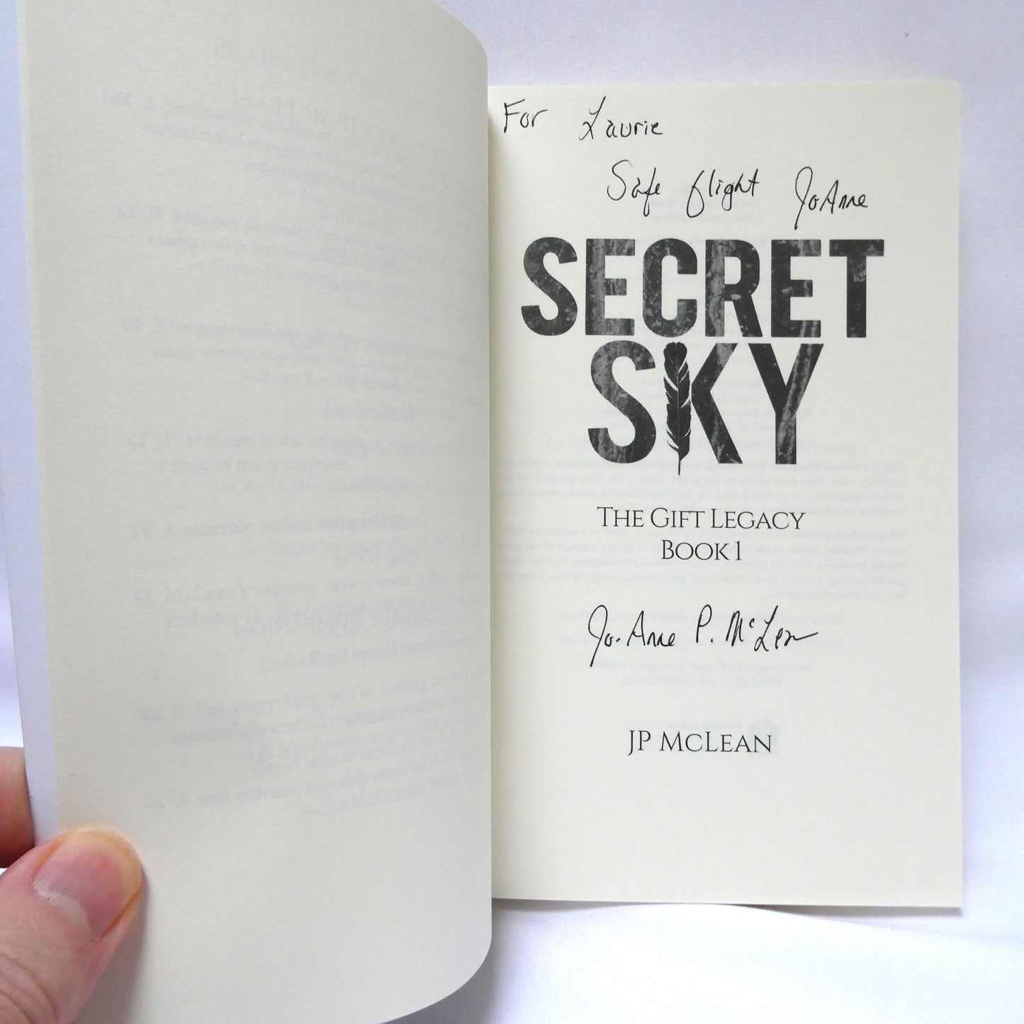 SECRET SKY, Book 1 of THE GIFT LEGACY, by J.P. McLean  (1st Ed. SIGNED)