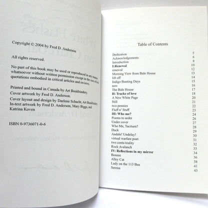 WHITE FLASHES ON CHARCOAL, Poems by Fred D. Anderson (1st Ed. SIGNED)