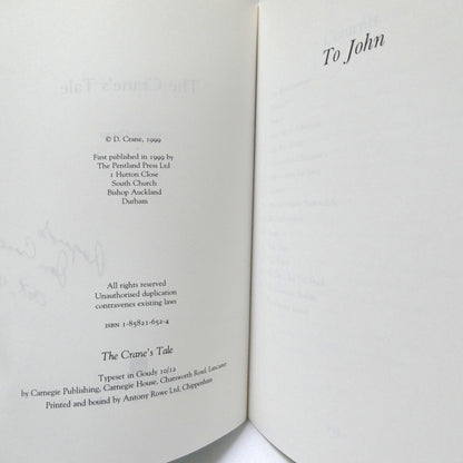 THE CRANE'S TALE, Canadian Arctic Short Stories by Don Crane (1st Ed. SIGNED)