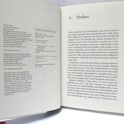 SAILING HOME, A Journey Through Time, Place and Memory, by Gary Geddes (1st Ed. SIGNED)