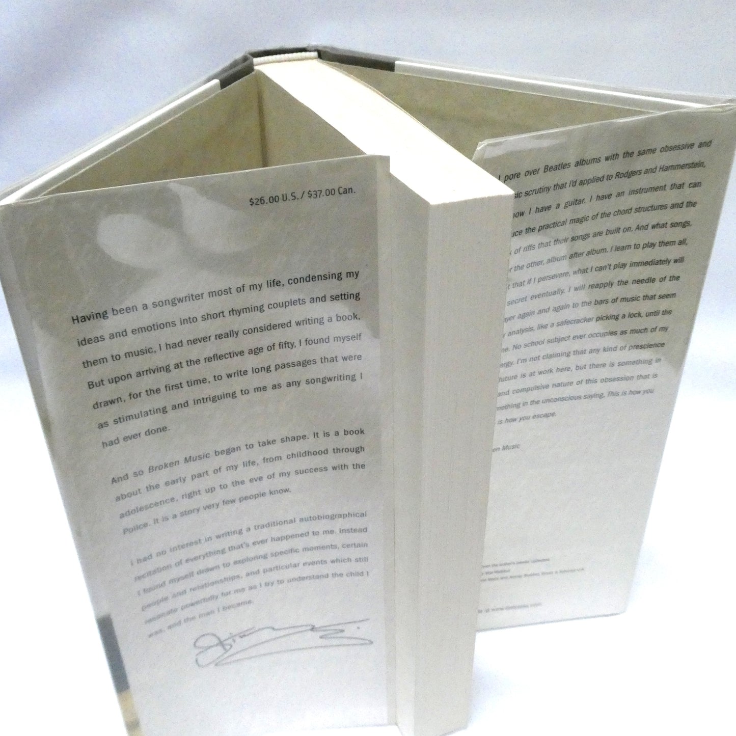 STING, broken music, a memoir by Sting (1st Ed. SIGNED)